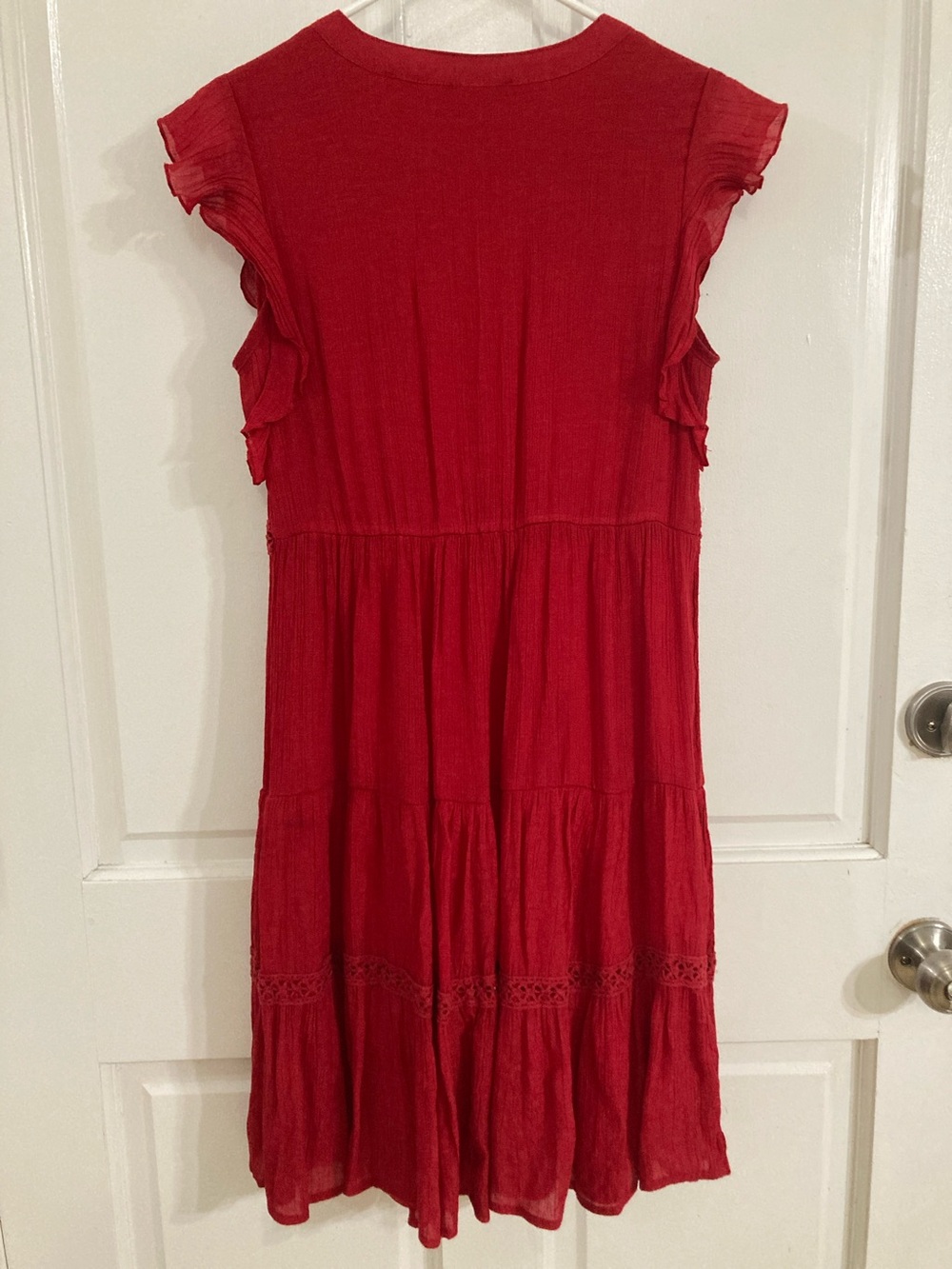 Summer Red Dress Crochet Detail Indigo Rose Size Small - Picture 3 of 4